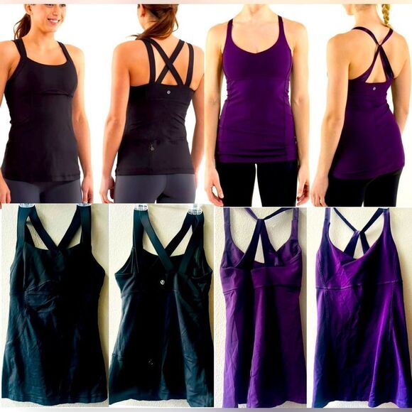 LULULEMON (1)CHATURANGA & (1) PRACTICE DAILY  TANK TOPS SIZE 4~LOT OF 2 - Picture 1 of 4